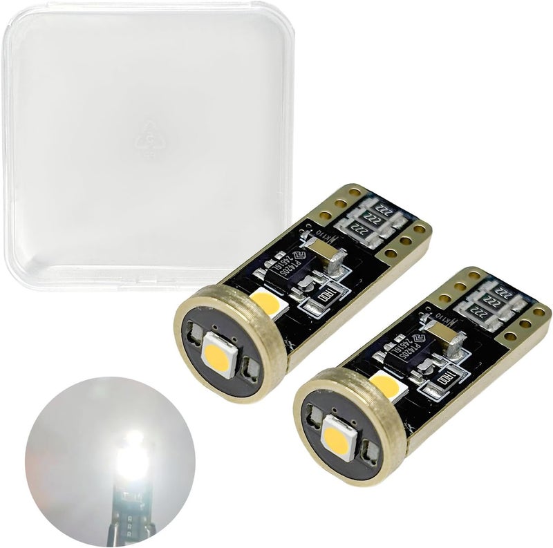 SHMZK 2PCS لمبة LED 194 6000K، خالية من أخطاء CANBUS T10 168 2825 W5W بديل لمبة LED، لمبة LED فائقة السطوع لداخل السيارة، ضوء سقف، ضوء لوحة الترخيص (أبيض) - Image 1